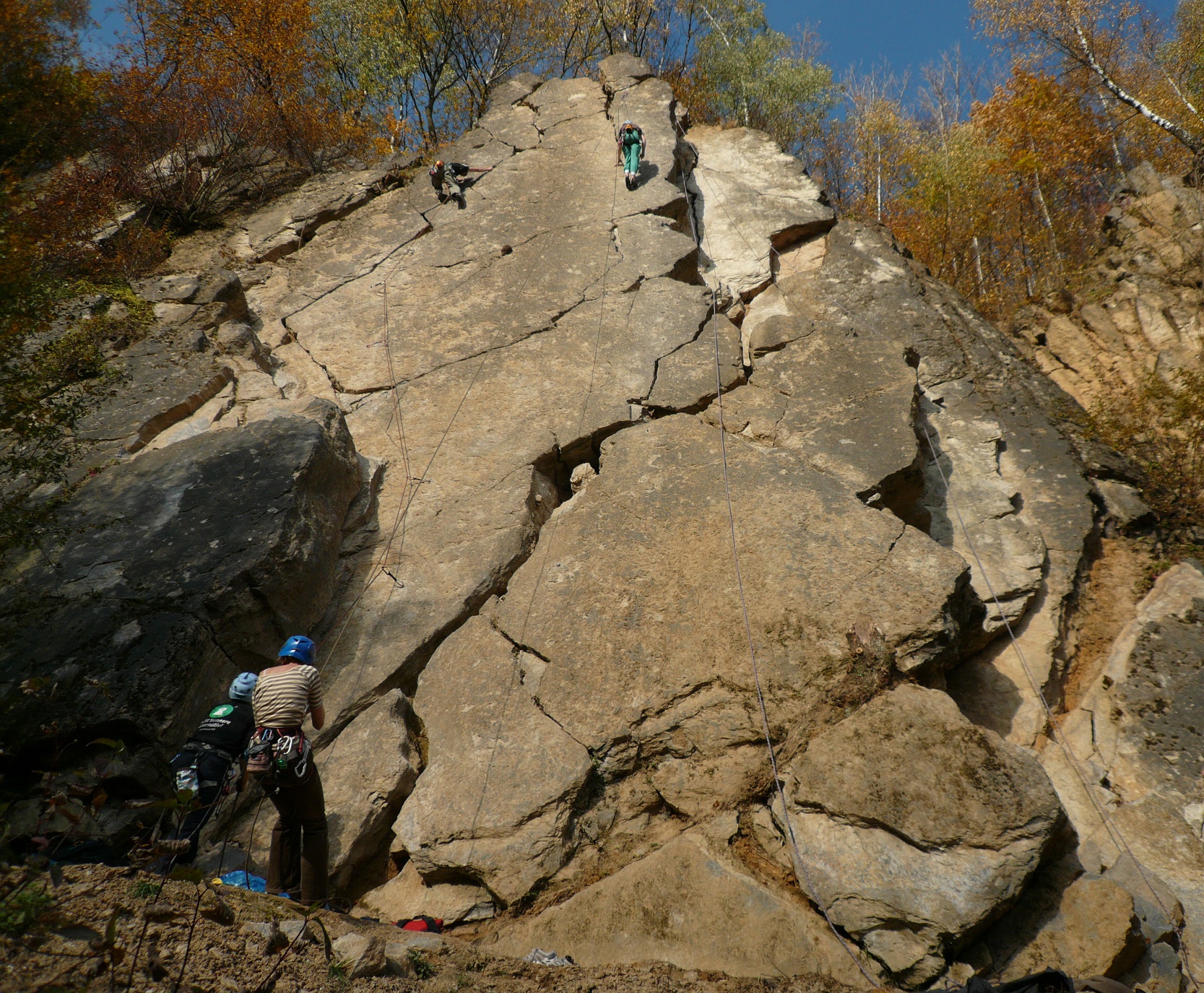 Kletterer an der linken der Drei Zinnen - Foto: Martin Figge